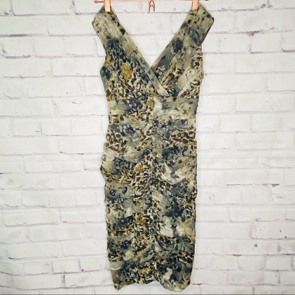 TADASHI SHOJI Animal Print Cocktail Dress